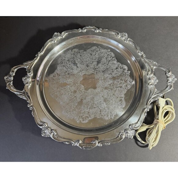 Other - Eton Silver Inc. 709M Silverplate Footed Heated Warming Tray Platter 14" Works!